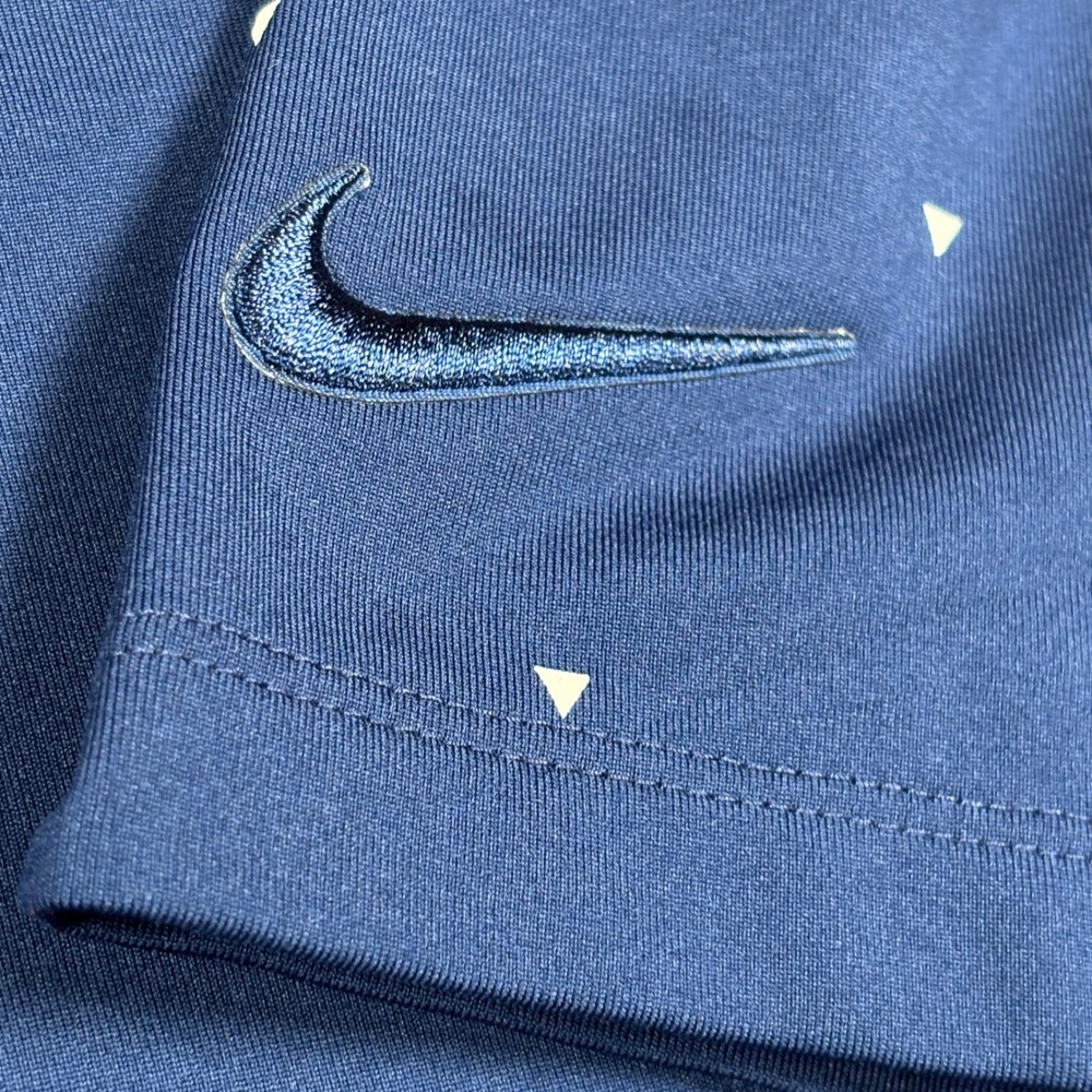 Nike Polo Shirt Mens XL Blue Dri-FIT Triangle Print Short Sleeve Golf Tee - Picture 4 of 12